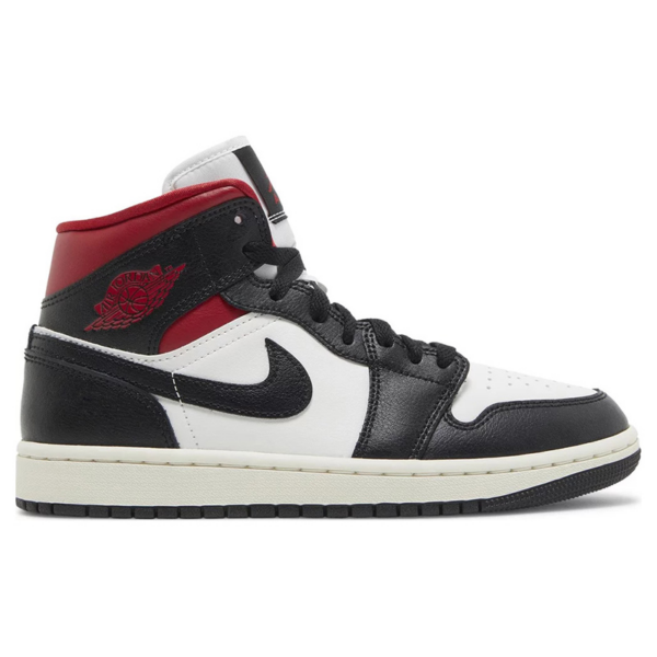 Wmns Air Jordan 1 Mid 'Black Sail Gym Red' - Image 3