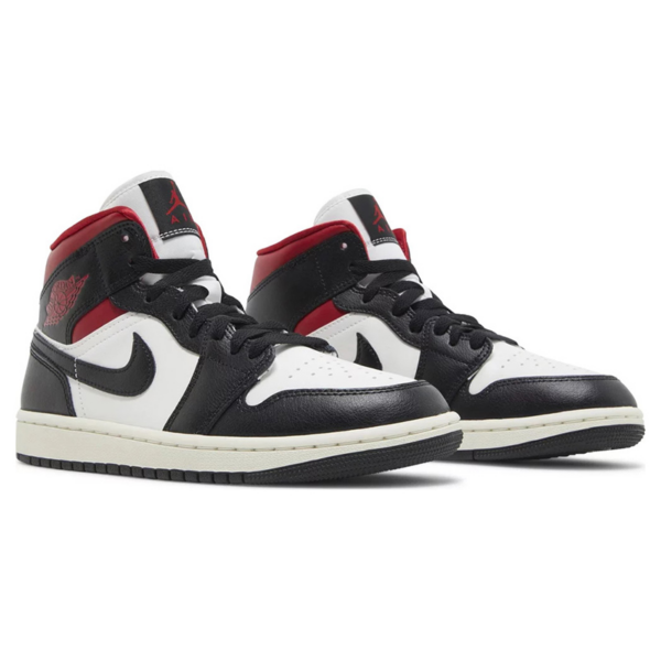 Wmns Air Jordan 1 Mid 'Black Sail Gym Red' - Image 2